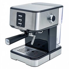 Кофеварка электрическая, рожковая, 1.5 л, Delta Lux, DE-2001, 850 Вт, 15 бар, капучино, эспрессо, черная