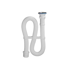 Сифон для мойки, гофрированный, 1500 мм, 1" 1/2х40/50, полипропилен, с выпуском, Orio, АС-30112