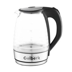 Чайник электрический Gelberk, GL-KG20, 1.7 л, 2200 Вт, скрытый нагревательный элемент, стекло, нержавеющая сталь, пластик