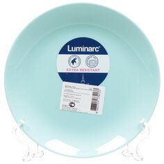 Тарелка десертная, стекло, 19 см, круглая, Diwali Turquoise, Luminarc, P2613, бирюзовая