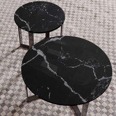 Стол журнальный ROS SRL Gatwick мрамор Nero marquina 80 см