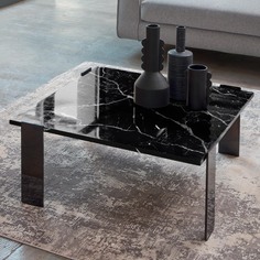 Стол журнальный ROS SRL Melbourne мрамор Nero marquina 50 см