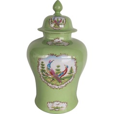 Ваза Glasar с крышкой зеленая 23x23x41 см ГЛАСАР