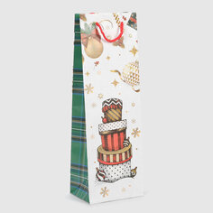 Пакет подарочный Due Esse Christmas decoro scozzese 12х9х36 см