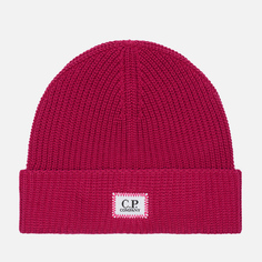 Шапка C.P. Company Cotton Logo, цвет бордовый