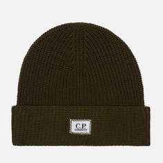 Шапка C.P. Company Cotton Logo, цвет оливковый