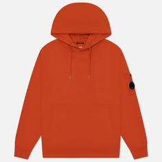 Мужская толстовка C.P. Company Cotton Diagonal Fleece Lens Hoodie Resist Dyed, цвет оранжевый