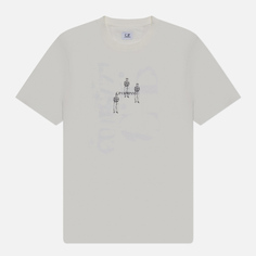 Мужская футболка C.P. Company 30/1 Jersey Relaxed Graphic, цвет белый, размер S