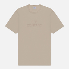 Мужская футболка C.P. Company 30/2 Mercerized Jersey Twisted Logo, цвет бежевый, размер XXL