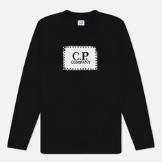 Мужской лонгслив C.P. Company 30/1 Jersey Logo, цвет чёрный, размер L