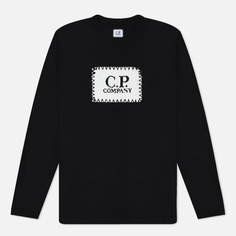 Мужской лонгслив C.P. Company 30/1 Jersey Logo, цвет чёрный, размер XXXL