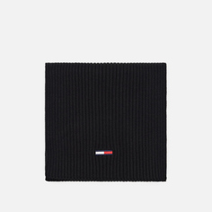 Шарф Tommy Jeans Rib Flag Embroidery, цвет чёрный