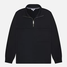 Мужская толстовка Aigle Brushed Half Zip Stand Collar, цвет чёрный