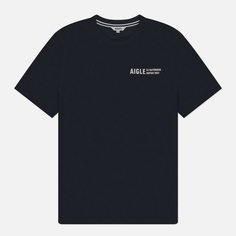 Мужская футболка Aigle Printed Logo Crew Neck, цвет чёрный, размер XL