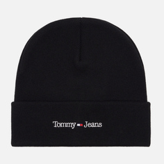 Шапка Tommy Jeans New Logo Embroidery, цвет чёрный