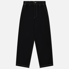 Мужские брюки Butter Goods Wide Leg Cotton Twill, цвет чёрный, размер XXL