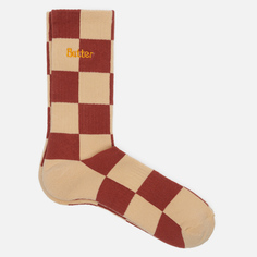 Носки Butter Goods Checkered, цвет бордовый, размер 40-46 EU