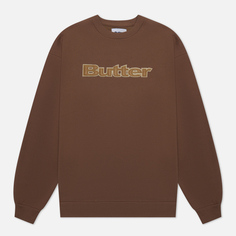 Мужская толстовка Butter Goods Felt Logo Applique Crew Neck, цвет коричневый, размер L