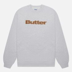 Мужская толстовка Butter Goods Felt Logo Applique Crew Neck, цвет серый, размер XXL