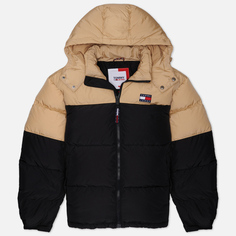 Мужской пуховик Tommy Jeans Alaska Colorblock Puffer, цвет чёрный, размер XXL