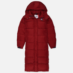 Женский пуховик Tommy Jeans Alaska Long Puffer, цвет бордовый, размер S