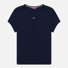 Женская футболка Tommy Jeans Essential Rib, цвет синий, размер L