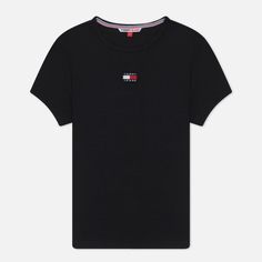 Женская футболка Tommy Jeans XS Badge Rib, цвет чёрный, размер S