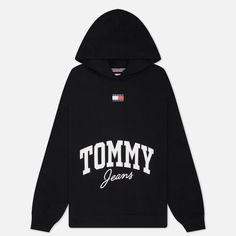 Женская толстовка Tommy Jeans Oversized New Varsity Hoodie, цвет чёрный, размер S