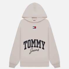 Женская толстовка Tommy Jeans Oversized New Varsity Hoodie, цвет белый, размер XL
