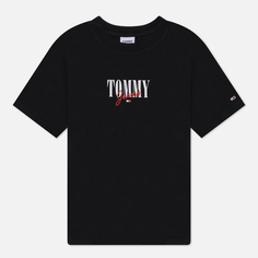 Женская футболка Tommy Jeans Relaxed Essential Logo 1, цвет чёрный, размер XS