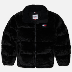 Женский пуховик Tommy Jeans Faux Fur Puffer, цвет чёрный, размер M