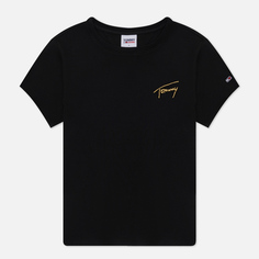 Женская футболка Tommy Jeans Gold Signature, цвет чёрный, размер M