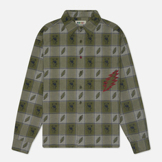 Мужская рубашка thisisneverthat x Grateful Dead Lightning Jacquard, цвет оливковый, размер M