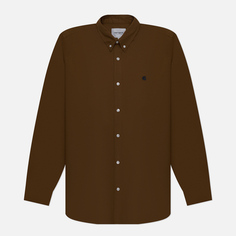 Мужская рубашка Carhartt WIP Madison, цвет коричневый, размер S