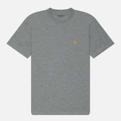Мужская футболка Carhartt WIP Chase, цвет серый, размер M