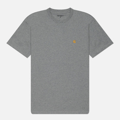 Мужская футболка Carhartt WIP Chase, цвет серый
