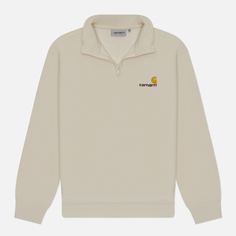 Мужская толстовка Carhartt WIP Half Zip American Script, цвет бежевый