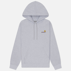 Мужская толстовка Carhartt WIP Hooded American Script, цвет серый, размер S