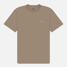 Мужская футболка Carhartt WIP Script Embroidery, цвет бежевый