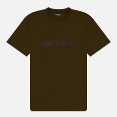 Мужская футболка Carhartt WIP Script, цвет оливковый