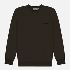 Мужская толстовка Carhartt WIP Script Embroidery, цвет оливковый