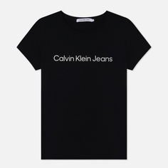 Женская футболка Calvin Klein Jeans Slim Organic Cotton Logo, цвет чёрный