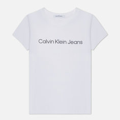 Женская футболка Calvin Klein Jeans Slim Organic Cotton Logo, цвет белый