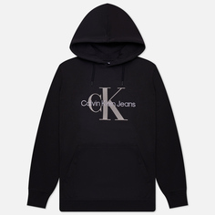 Мужская толстовка Calvin Klein Jeans Seasonal Monologo Regular Hoodie, цвет чёрный