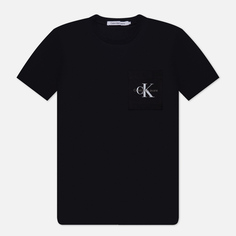 Мужская футболка Calvin Klein Jeans Slim Monogram Pocket, цвет чёрный