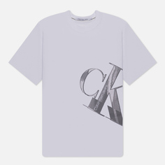 Мужская футболка Calvin Klein Jeans Hyper Real Slanted CK, цвет белый, размер S