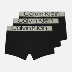 Комплект мужских трусов Calvin Klein Underwear 3-Pack Trunk Steel Cotton, цвет чёрный