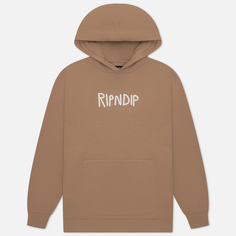 Мужская толстовка RIPNDIP Ripndip Rubber Logo Hoodie, цвет бежевый