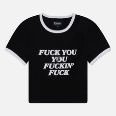 Женская футболка RIPNDIP Fuckin Fuck Cropped Ringer, цвет чёрный