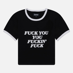 Женская футболка RIPNDIP Fuckin Fuck Cropped Ringer, цвет чёрный, размер M